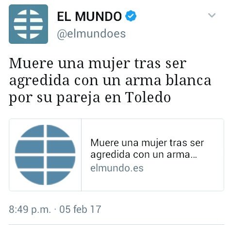 Vaya, otra mujer que se muere tras ser agredida.
Agredida por su pareja.
Qué susto, pensaba que un hombre la había asesinado.