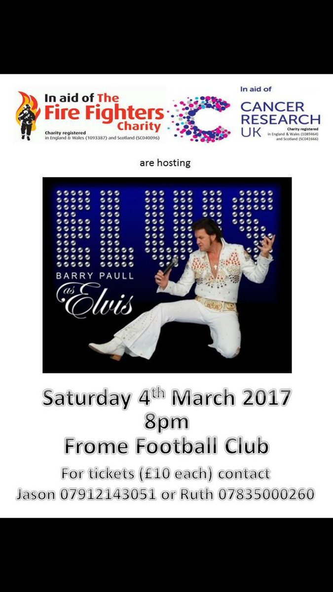 CollierJason's tweet image. Elvis Night at Frome Footy Club Saturday 4th March 2017, let me know if you would like a ticket @frometownfc @Frome_Festival