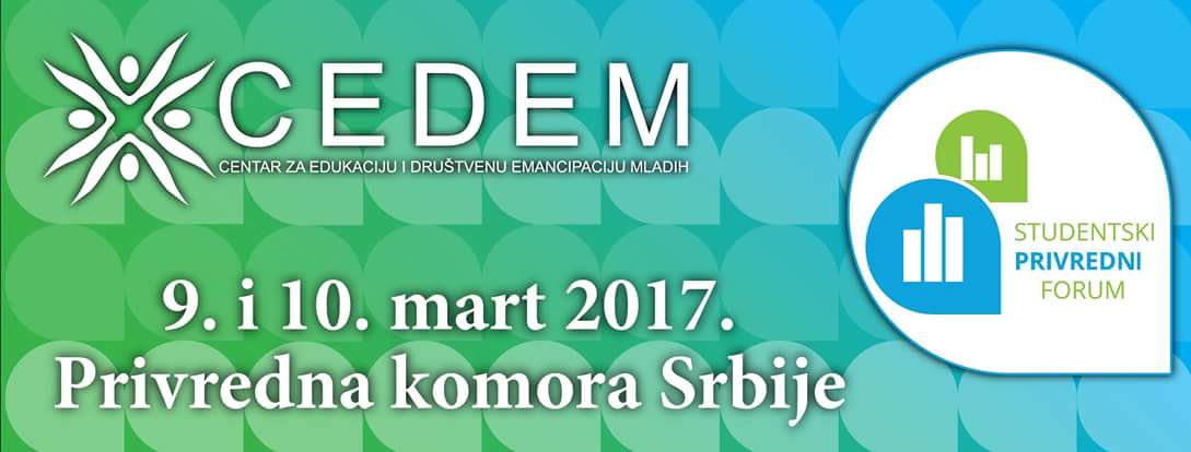 Otvorene su prijave za treći po redu Studentski privredni forum! Pronađite nas na Facebook-u i popunite svoj formular na vreme :)