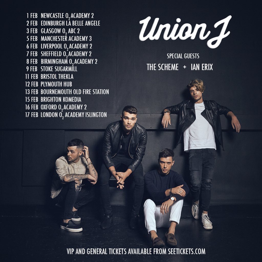 SoccerSix's tweet photo. WIN TICKETS to see @UnionJworld &amp; @wearethescheme ON TOUR!

RT &amp; FOLLOW @SoccerSix &amp; @wearethescheme TO WIN! 🙌🔥 https://t.co/ZsqGvgMehK