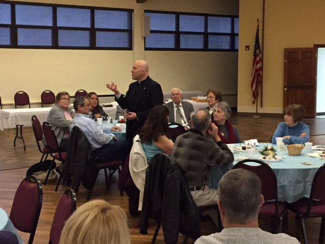 CatholicAccent's tweet photo. Father Shenan Boquet of #HumanLifeInternational, reminds Catholics to defend life at all stages #EvangeliumVitae in talk in Greensburg. https://t.co/duu9Se5z0e