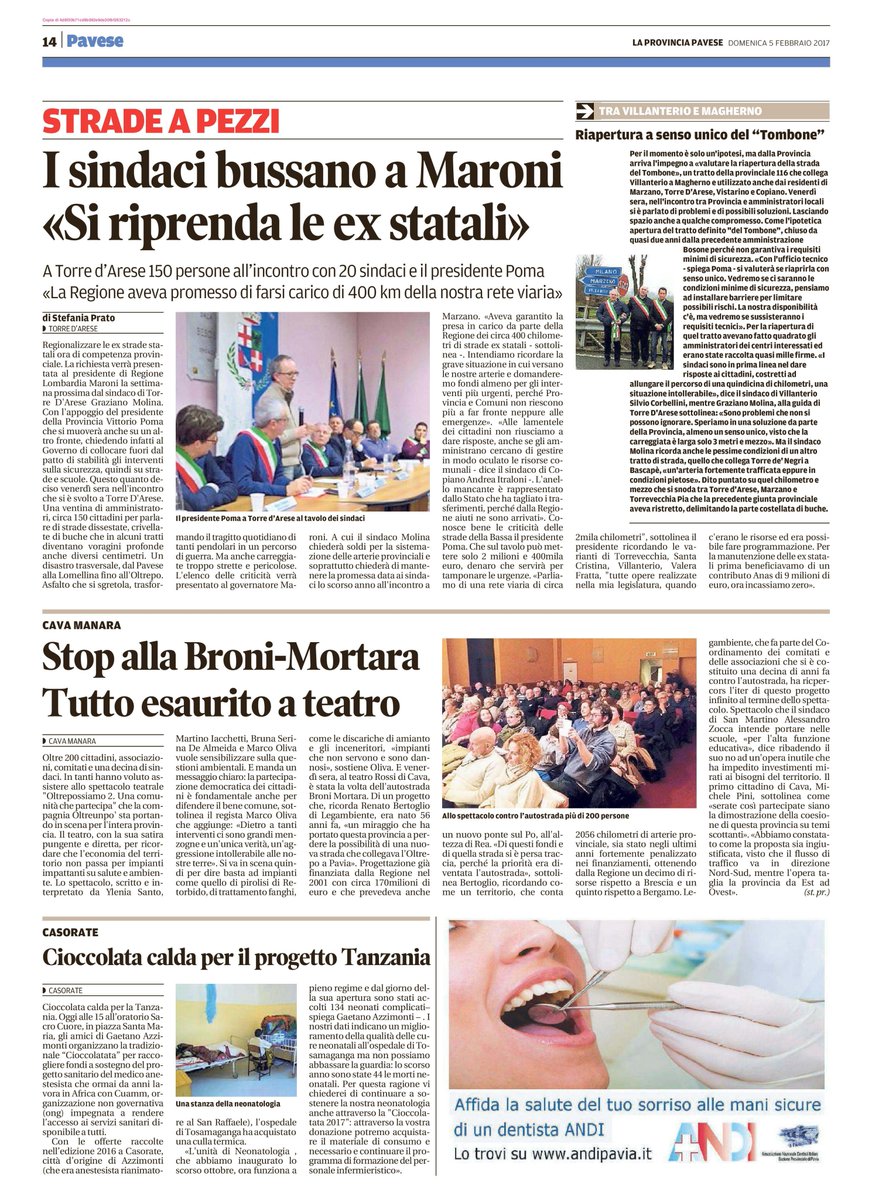 andipavia1's tweet photo. Oggi la campagna di comunicazione di ANDI Pavia uscita sulle pagine della cronaca della @provinciapavese.
#DENTISTIANDIPAVIA https://t.co/13w4eiwz1W