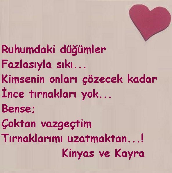 MonAmourAles's tweet photo. #BuSaatteUyumadımÇünkü
Ruhumdaki düğümler fazlasıyla sıkı..
Kimsenin onları çözecek kadar ince tırnakları yok...
Kinyas ve Kayra https://t.co/LshchedUj0