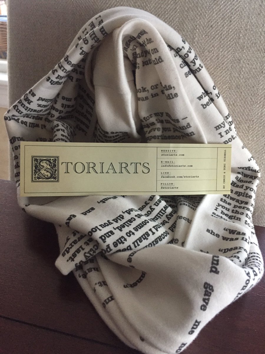 jessrtackett's tweet photo. Day 5 @bookriot's #RiotGrams #bookishgoods @Storiarts #PrideandPrejudice #scarf https://t.co/FqDhkRMr3s