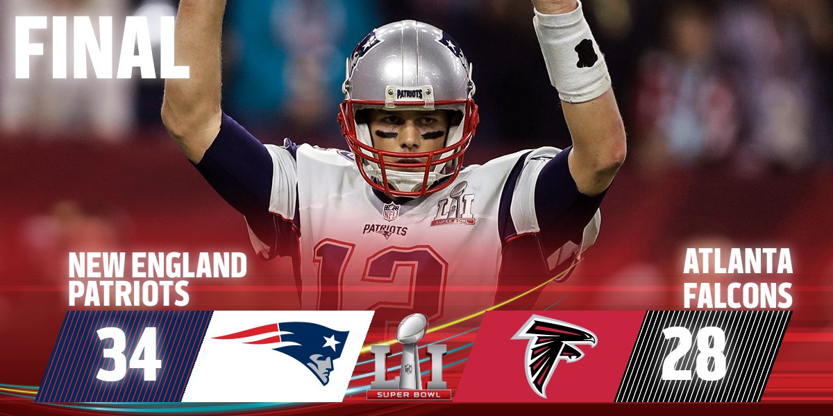 NFLUKIRE's tweet image. WHAT. A. GAME

@Patriots win #SB51!