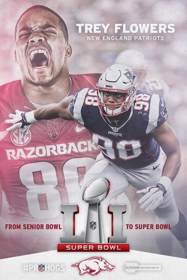 RazorbackFB's tweet photo. Congrats to @III_Flowers! #SB51 champion! https://t.co/z5iGLvlI7j