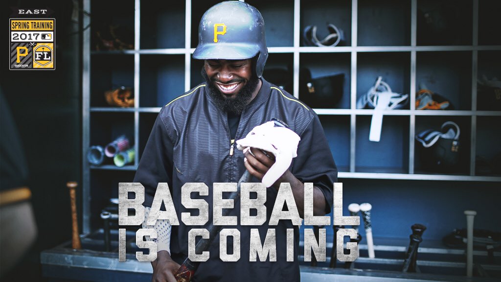 Pirates's tweet photo. It's time for baseball.
#LetsGoBucs https://t.co/WpC0Ov7zS1