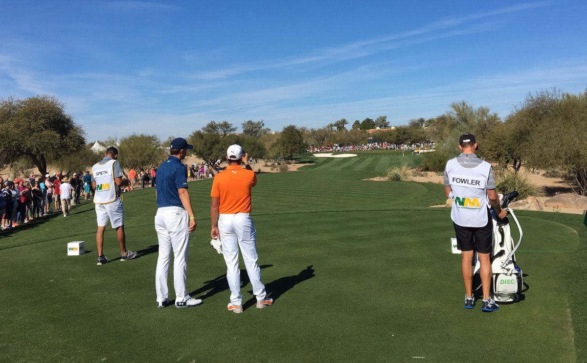 7th hole TPC Scottsdale <a href="/JordanSpieth/">Jordan Spieth</a> <a href="/RickieFowler/">Rickie Fowler</a> #WMPO #WMPhoenixOpen
