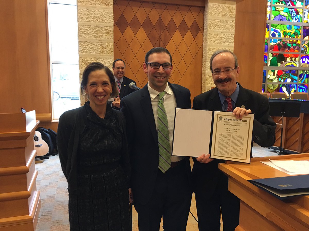 RepEliotEngel's tweet photo. .@AmyPaulin and I would like to congratulate Rabbi Adam Baldachin on his installation at Shaarei Tikvah in #Scarsdale! https://t.co/bH64yDrff6