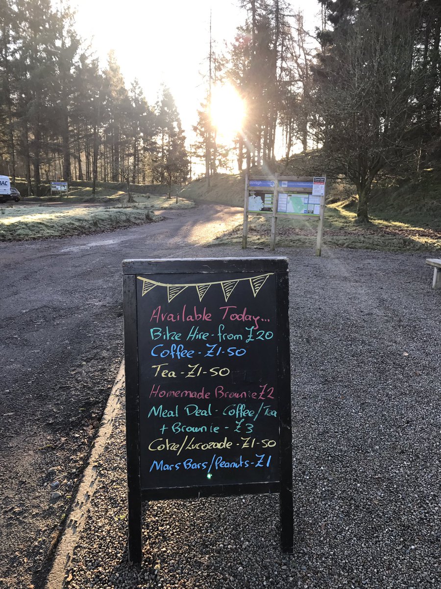 DavaghTrailhead's tweet photo. Sun coming through the trees as we prepare to welcome our #stag group this morning. They certainly enjoyed the trails and the @marinbikes https://t.co/5FeRWYc6WV