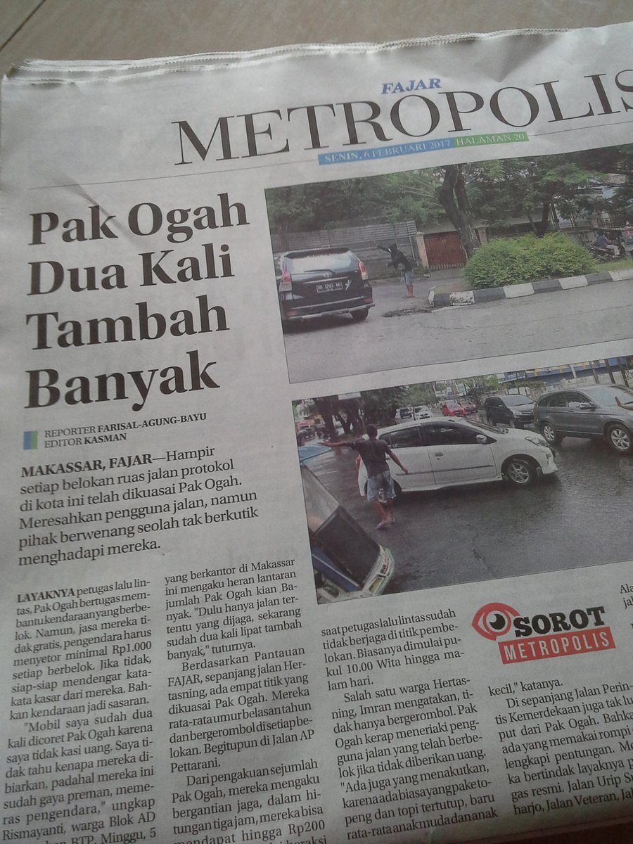 Karena Petugas dua kali tambah kurang di lapangan akhirnya pak ogah tbh banyak