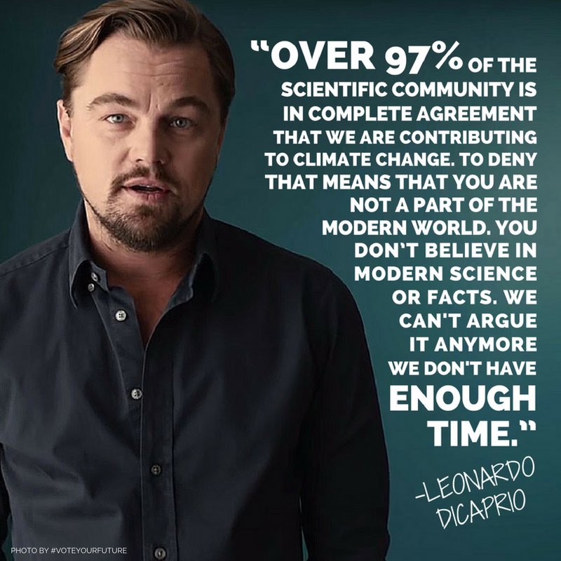 Greenpeace International (@greenpeace) on Twitter photo Climate change is real, and we don't have time to argue about it.
Retweet if you agree with <a href="/LeoDiCaprio/">Leonardo DiCaprio</a>! Climate change is real, and we don't have time to argue about it.
Retweet if you agree with <a href="/LeoDiCaprio/">Leonardo DiCaprio</a>!