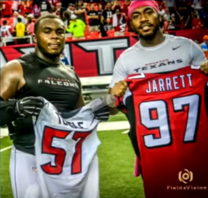 WSB-TV on X: One sack by Grady Jarrett, whose father, Jessie Tuggle,  played in the '99 Super Bowl for the Falcons:    / X
