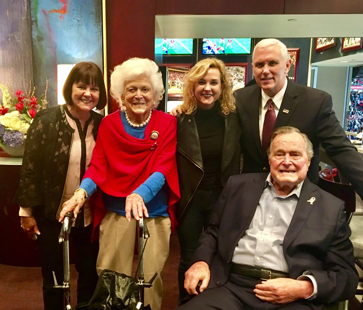 It's a great honor to visit with Former President <a href="/GeorgeHWBush/">George Bush</a> &amp; Barbara Bush. Their service to our nation 🇺🇸 is an inspiration to us all.