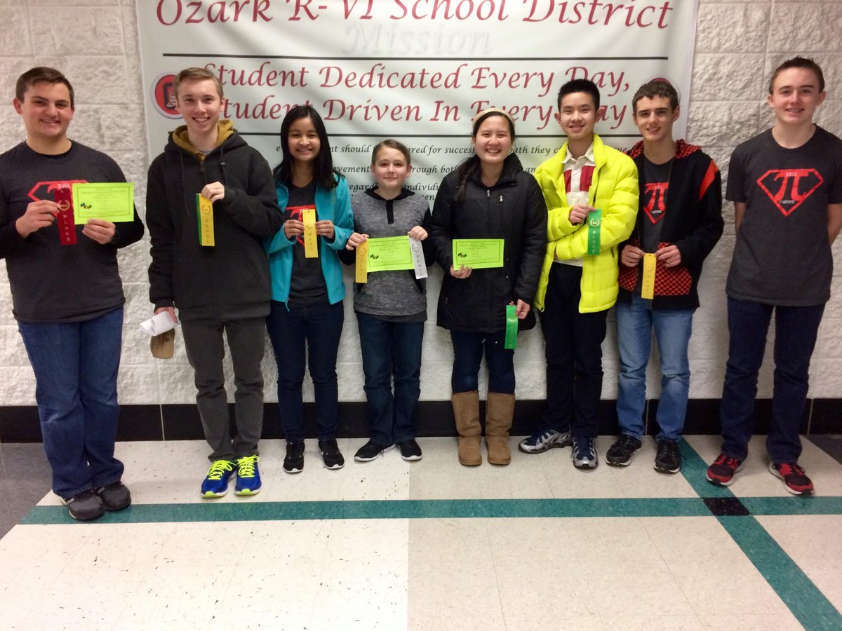 barbiejocog's tweet photo. Great job to the BHS math team on Saturday at Ozark HS. Thuy Do, Ben Walworth, and TJ Hauger also qualified for state in April! @math_bhs https://t.co/urwy8RZEn1