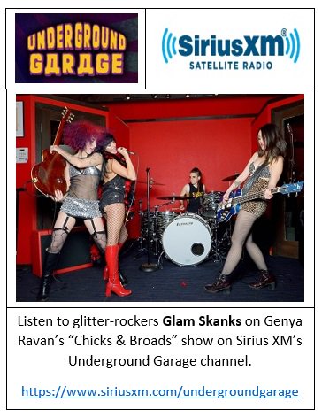 _ChromePR_'s tweet photo. Hear #GlamSkanks on @Genyaravan's #ChicksAndBroads show on @SiriusXMs #UndergroundGarage. See them live on tour w/ #AdamAnt. https://t.co/qjeS6FWl7E