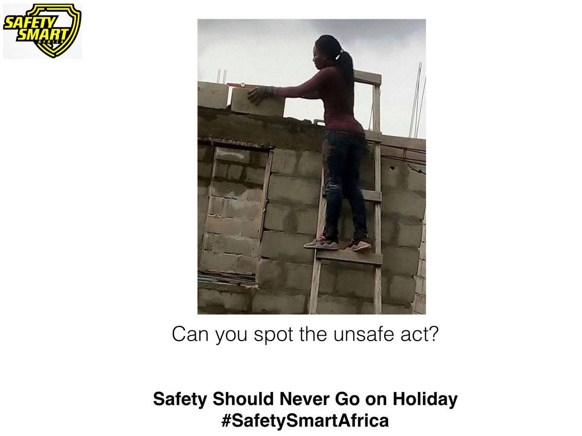 SafetySmartAfri's tweet photo. Is she #safetysmart ? #safetyfirst #safetytips #unsafeact #unsafecondition #danger #highrisk #workatheight #africa #constructionsafety #ppe https://t.co/6b2BKwdmzU