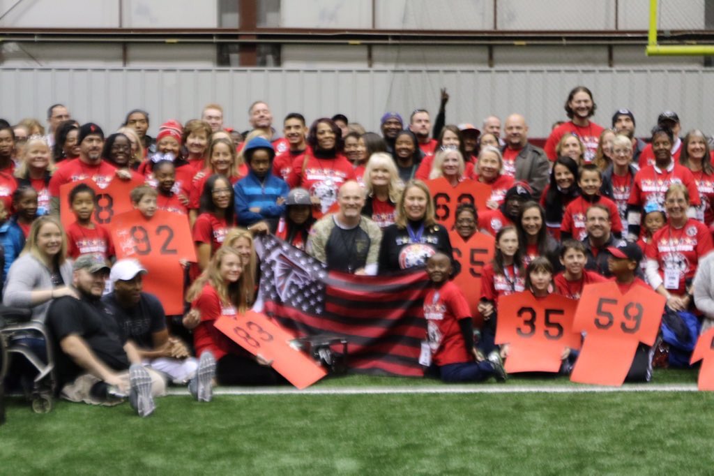 jaketapper's tweet photo. The @AtlantaFalcons working w @TAPSorg had the Salute to Service game in Nov where surviving families were invited. https://t.co/N69bsRxX9i