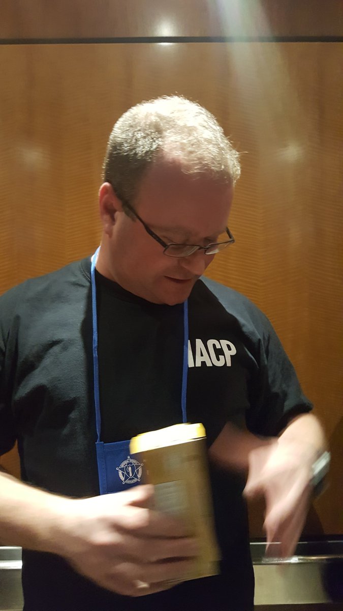 NationalSheriff's tweet photo. So, got in the elevator, and what do I see? @MichaelJGrimm of @ShopEVIDENT in a IACP shirt...#WrongConference #NSAWinter2017 😂😂😂 https://t.co/2eHV8AZjo8