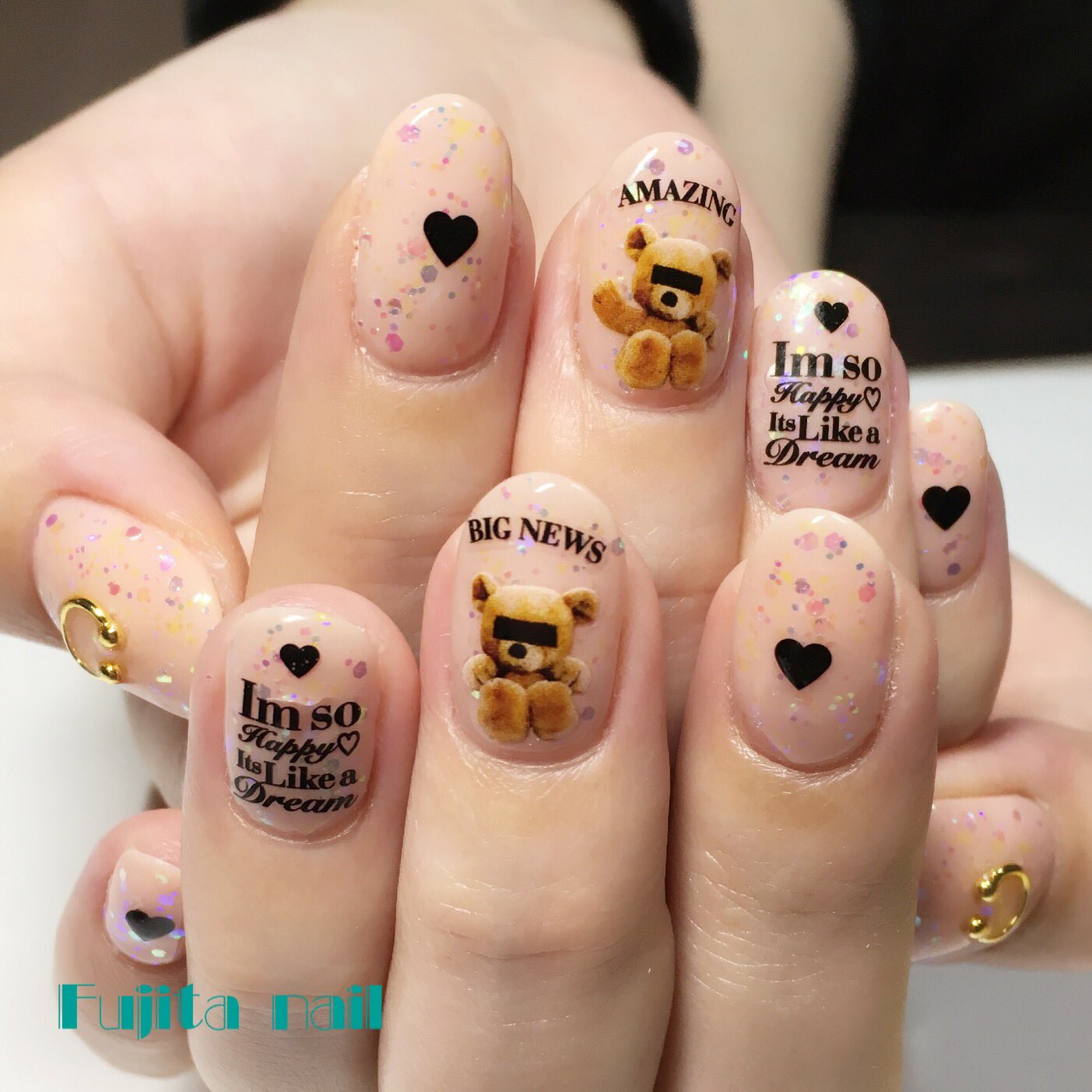 Nail 3 Sayumi 三郷市 くまたん 目つぶし このデザイン大好きです 近々くまさんシールのnewバージョンが発売されるとか 楽しみです くまさんネイル テディベアネイル ゆめかわネイル ファンシーネイル ハートネイル Acegel