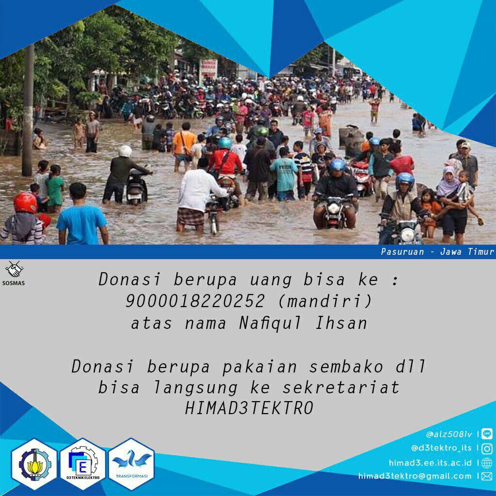 Assalamualaikum(hai)

Yuk kita bantu untuk meringankan beban.

#DonationToPasuruan
#TRANSFORMASI
#HIMAD3TEKTRO1617