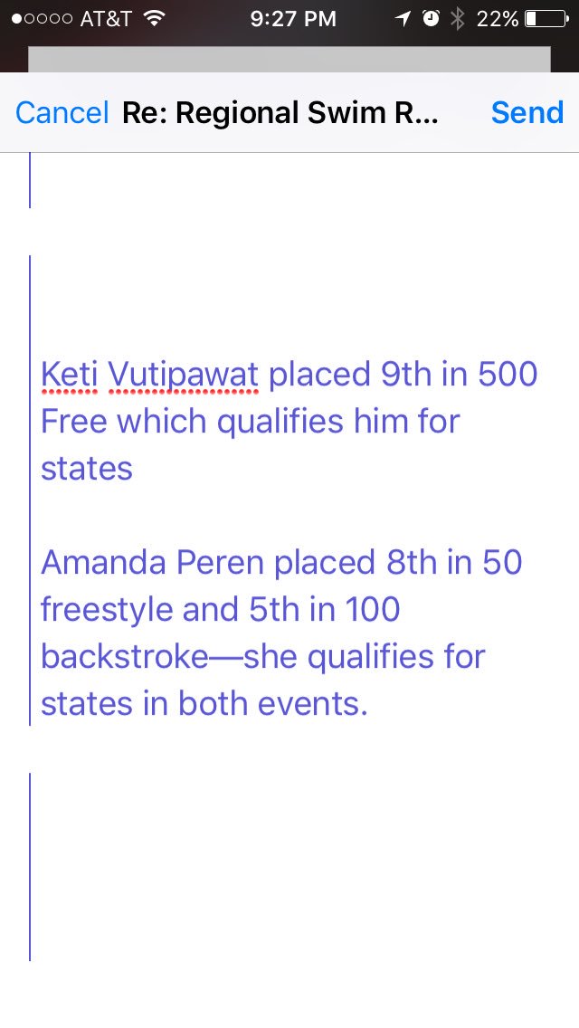 Shout out to these swimmers on their regional meet performances!