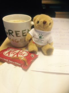 Greenfingerscha's tweet photo. Terry arrived in Beaconsfield this morning, along with uneaten kit-kat! Thank you @HolidayInnYork1 - we'll certainly look after him well! https://t.co/EF2Gdlj36u