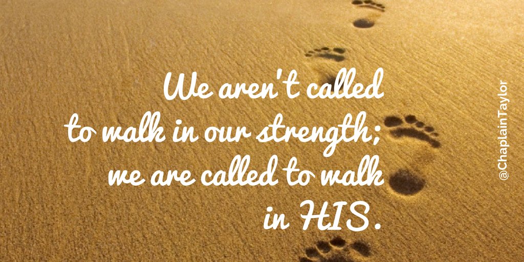 ChaplainTaylor's tweet photo. "I will make them strong in the LORD, and they shall walk in his name, declares the LORD.”

Zechariah 10:12 https://t.co/q2oJPd4bHV