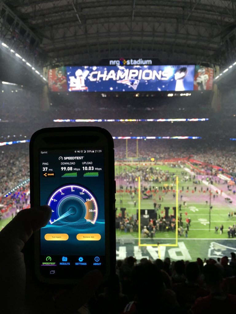 tmobilenews's tweet photo. .@Sprint network delivering amazing speed during @Patriots #SB51 on-field celebration! 🏈🎉 https://t.co/YmRec6pSMl