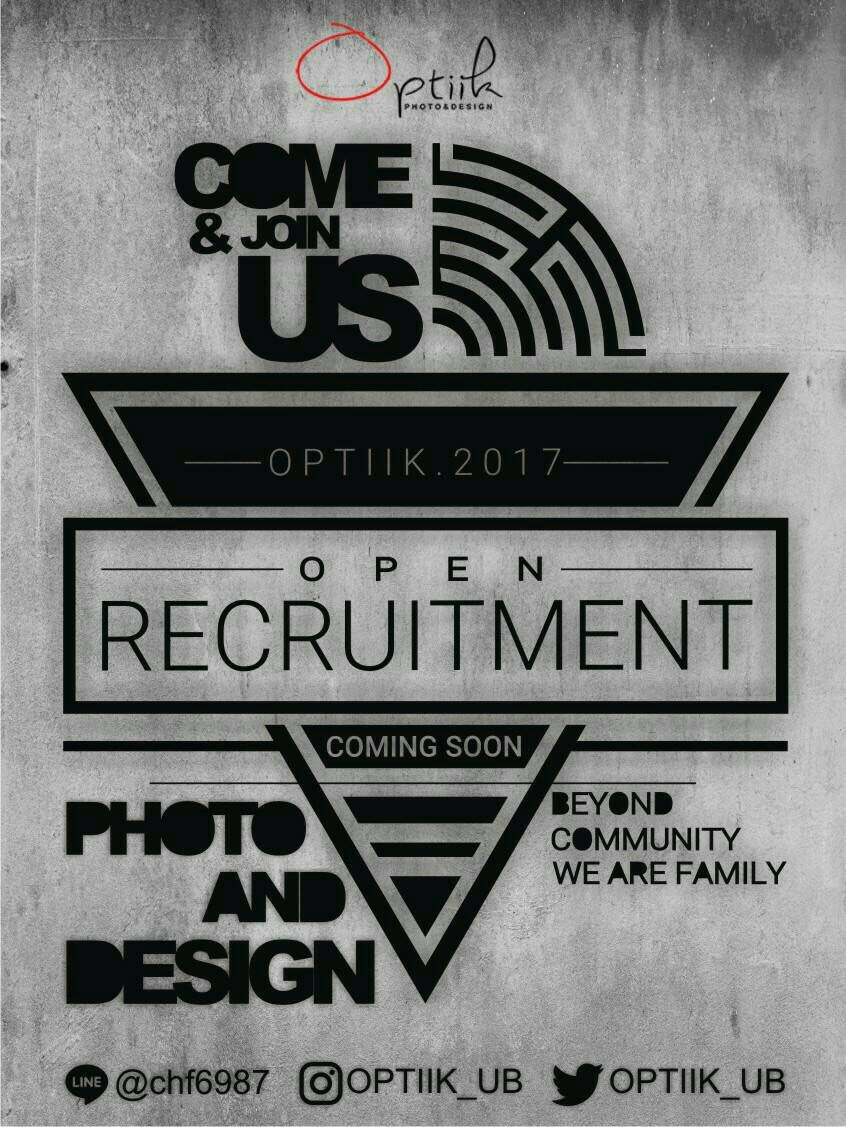 OPTIIK_UB's tweet photo. COMING SOON 
Open Recruitment Anggota OPTIIK
Yuk siapin diri kalian untuk gabung jdi bagian dari OPTIIKers FILKOM UB https://t.co/dNBjB4v9rN
