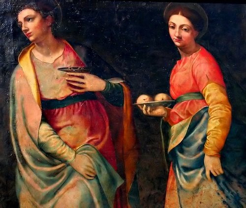 AlexDay01003809's tweet photo. Ss. Lucy and Agatha by Girolamo Siciolante da Sermoneta https://t.co/ektazflaiD