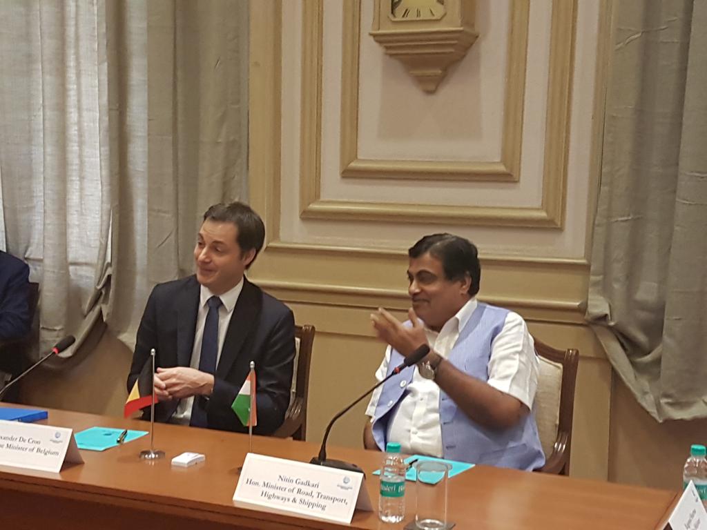 shipmin_india's tweet photo. Minister @nitin_gadkari meeting Belgium Dy.  PM Mr Alexander de Croo https://t.co/7LTZbR4Wfq