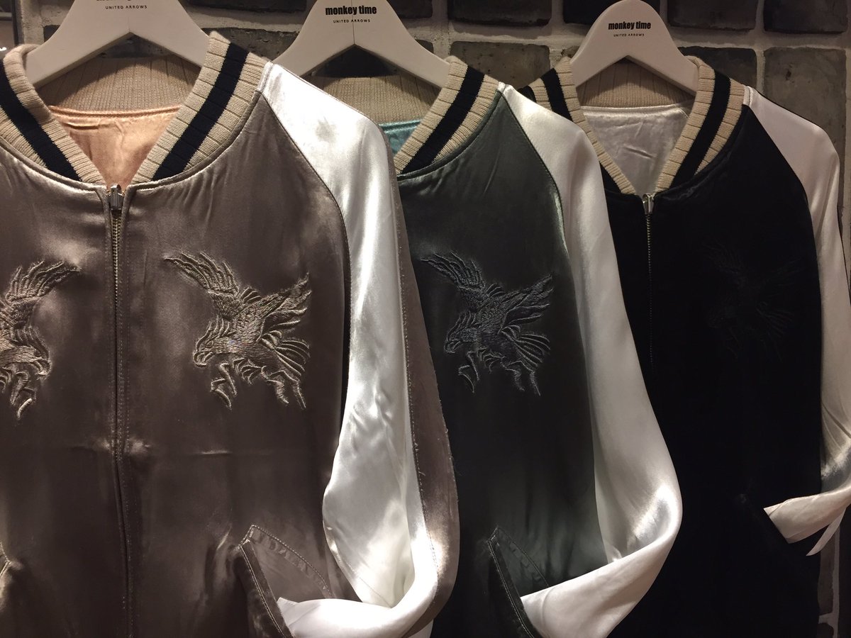 BY_MACHIDA's tweet photo. “Mens”
〈monkeytime〉
毎回ご好評頂いているスーベニアジャケットの新作入荷しております。お色3色展開で、リバーシブルでお使い頂けます。
¥26,000+tax
#BYITEMSM 
#monkeytime 
#スカジャン https://t.co/Eoi2Qrs2jh
