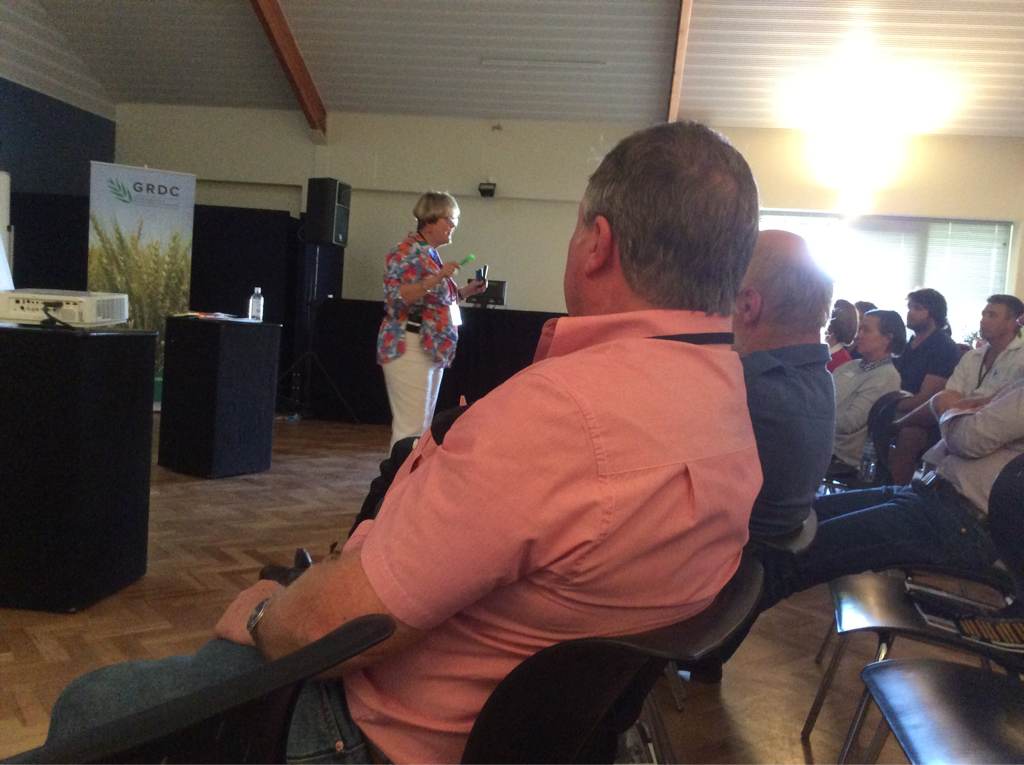 GRDCWest's tweet photo. Jeanette @AgConsulting_Co - goals for farm business don't exist until you make them known &amp; action them #GRDCUpdates https://t.co/YJv1oIKETv