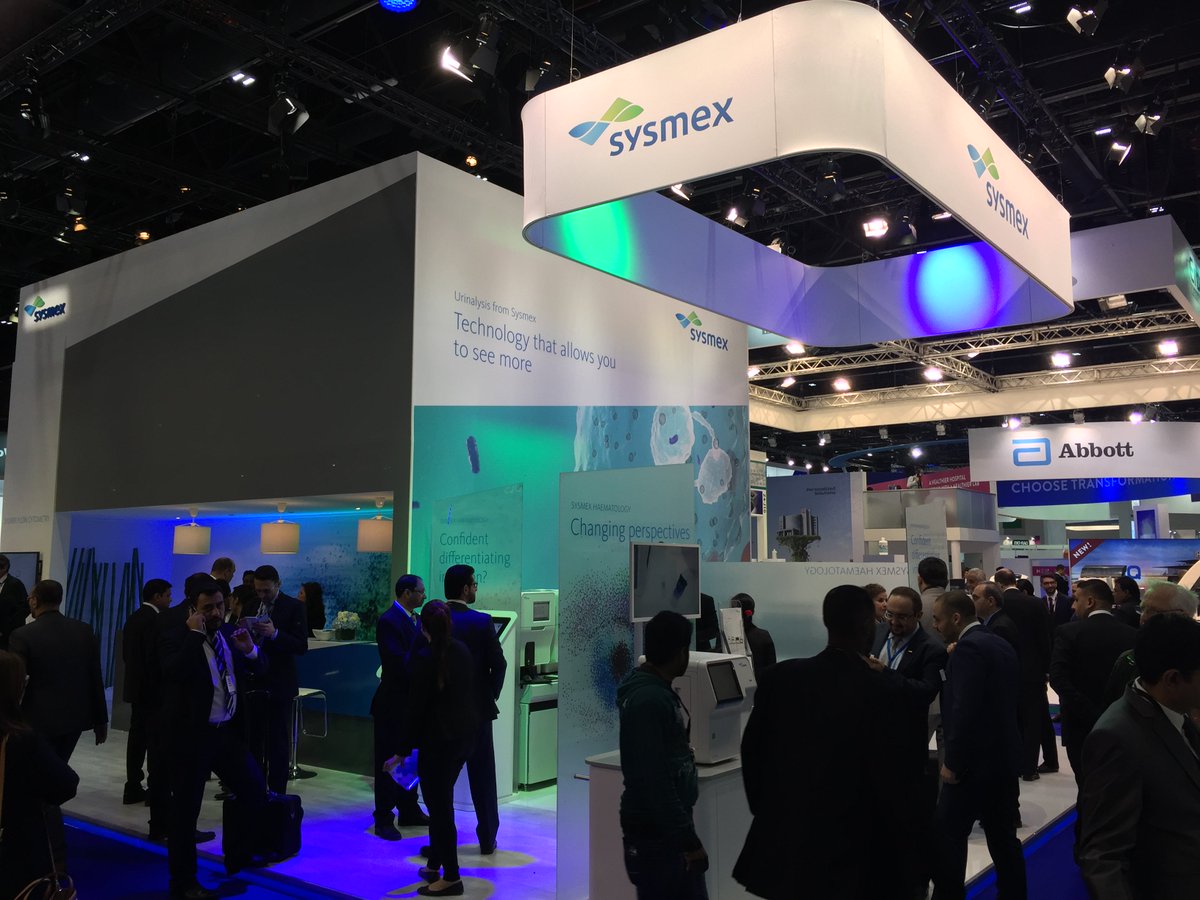 SysmexEurope's tweet photo. #Medlab 2017 in Dubai. #Sysmex’s latest in haematology, life science, flow cytometry and urinalysis. Booth Z5.A10 https://t.co/Ya6dkxQuAJ