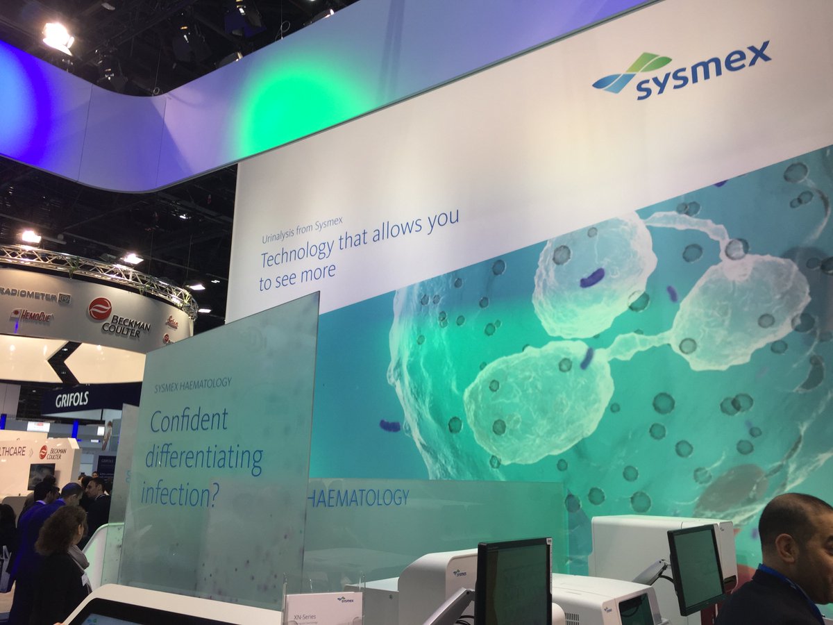 SysmexEurope's tweet photo. #Medlab 2017 in Dubai. #Sysmex’s latest in haematology, life science, flow cytometry and urinalysis. Booth Z5.A10 https://t.co/Ya6dkxQuAJ