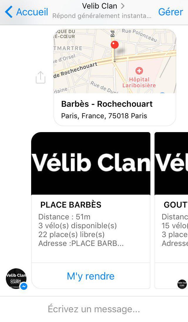 citizen_clan's tweet photo. Un #bot #Messenger pour trouver son @Velib https://t.co/v7gj8GU0BE @Anne_Hidalgo @C_Najdovski  @mounir @Guy_mm #Paris2024 @mouloudachour https://t.co/0pC3UWfdPz