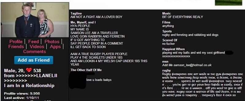 Little reminder that Samson Lee's old Bebo account is still one of the greatest things ever seen. The 'Scared Of' part is amazing 😂😂😂