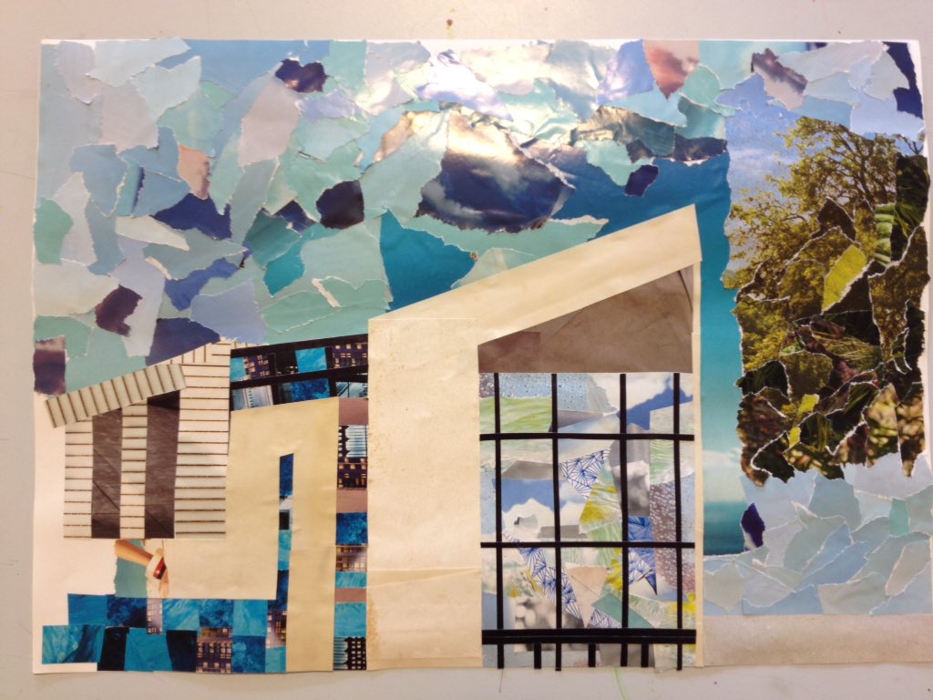 Megan on foundation created this great collage of #Southampton #culturalquarter #studio144 @unisouthampton #guildhallsquare #art #collage