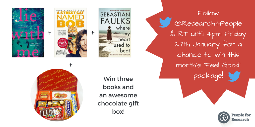 Research4People's tweet image. 😎 #WinItWednesday #giveaway 😲 RT &amp;amp; follow until 4pm 27th Jan for a chance to win our 'Feel Good' package with 3 books + #chocolate!