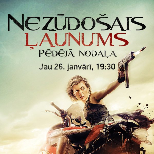 Skaties filmu "Nezūdošais ļaunums: Pēdējā nodaļa" Cinamon pirms pirmizrādē jau 26. janvārī plkst. 19:30. Biļetes: bit.ly/2jTZGF7