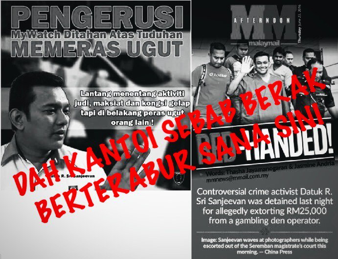 Sarah_LeeAR's tweet photo. Lets not live in denial- after @ROSMalaysia reveal semuanya, @sanjeevanSS pun meroyan + gelabah nak ugut all the media. Hahahaha https://t.co/lkUWKyaDXv