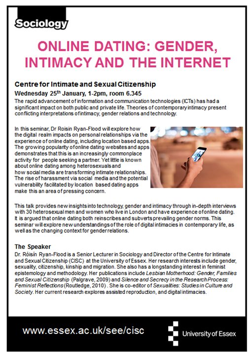 ciscUoE's tweet photo. The first CISC seminar of term will be taking place today, presented by Dr Róisín Ryan-Flood on “Online Dating". All welcome! #socRT https://t.co/kty8ArPZ1W