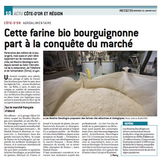 DecollogneBio's tweet photo. On parle des farines #Decollogne sur @Lebienpublic ! https://t.co/cB9E6heyhE