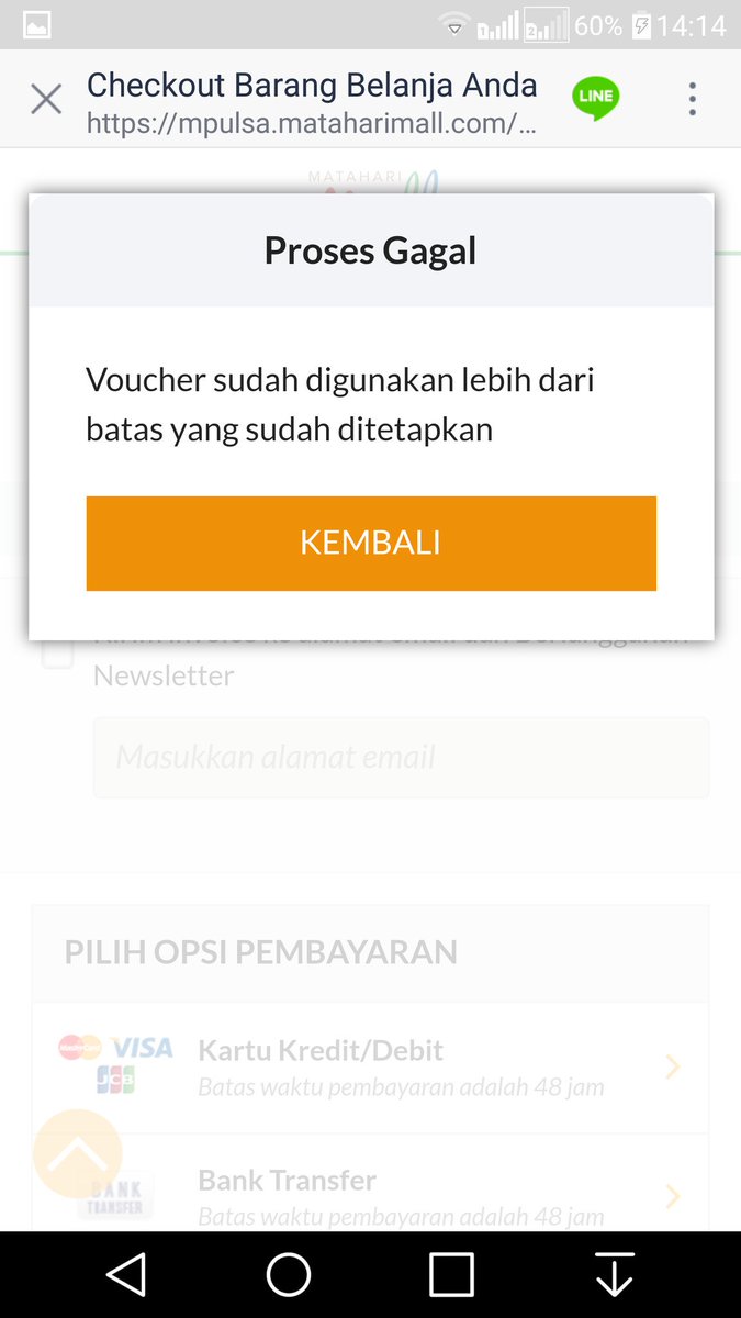 VAYDJ's tweet photo. Mohon dibantu @indo_line @MatahariMallCS saya gagal menggunakan voucher untuk XL rp.25rb dengan nomor hp 0817731xxx https://t.co/teNu5bh1qt