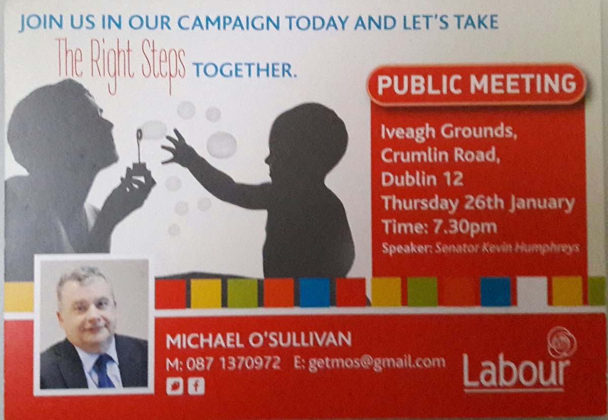 LabourDubSC's tweet photo. Early childhood education, well paid work and affordable childcare? Taking the Right Steps Thur 26 Jan 7:30 Iveagh Grounds #TheRightSteps https://t.co/OyDEufRSMQ