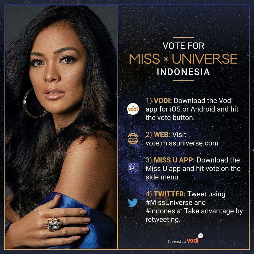 exploremdo's tweet photo. Ayo vote @cikitakezia dari #Indonesia untuk bawa pulang mahkota #MissUniverse 2016! https://t.co/u577A5Cpcs
