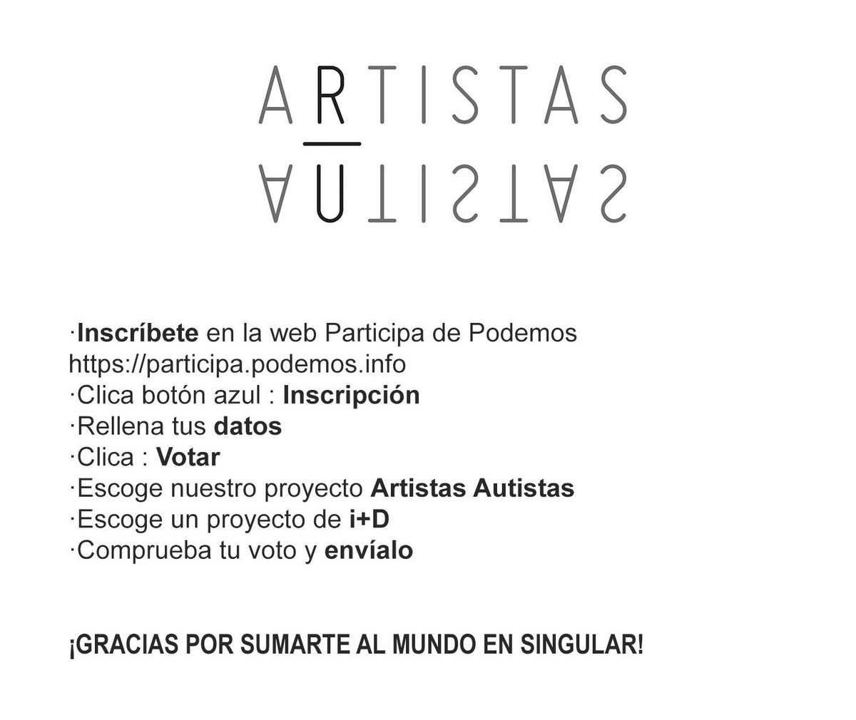 teadir_aragon's tweet photo. NECESITAMOS VUESTRA COLABORACIÓN 👍🏾.#tea #ArtistasAutistas #impulsa3 https://t.co/KNPVu79FqK