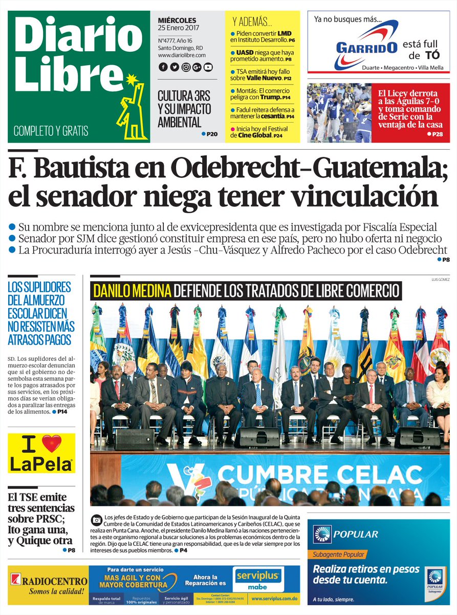 DiarioLibre's tweet photo. PORTADA | Aquí nuestra edición virtual de hoy https://t.co/VJXj3Ye2mR https://t.co/jQmvqsx3jr