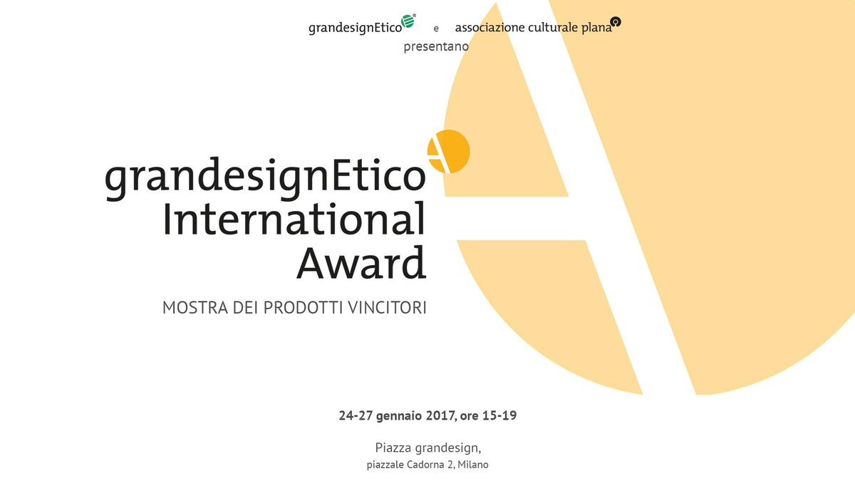 E' aperta la mostra con i prodotti della aziende vincitrici del GrandesignEtico International Award #Milano buff.ly/2jwbmu5